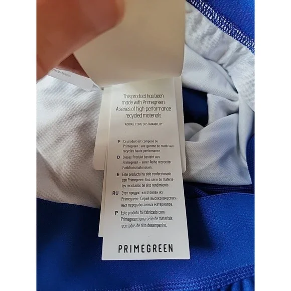 adidas Team 19 Running Split Shorts Womens L Royal Blue Lined NEW - Picture 4 of 7